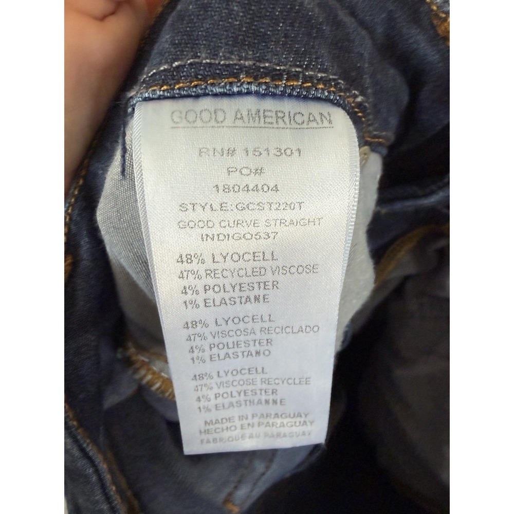 Good American Jeans Women's 4/27 Good Curve Straight Super High Rise Dark Wash - Picture 9 of 9